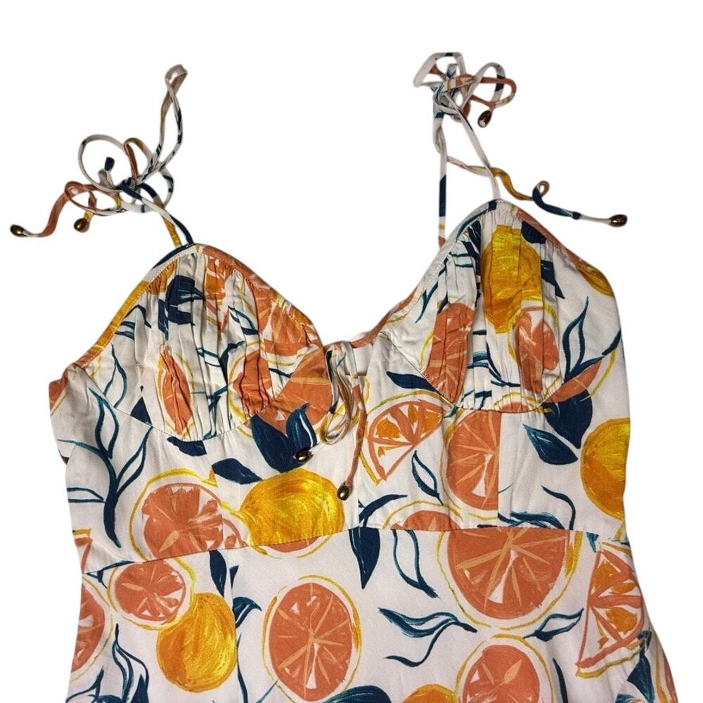 Seven Wonders Citrus Print Marilla Midi Dress Tie Strap Sundress Size XL NWT - Picture 4 of 14